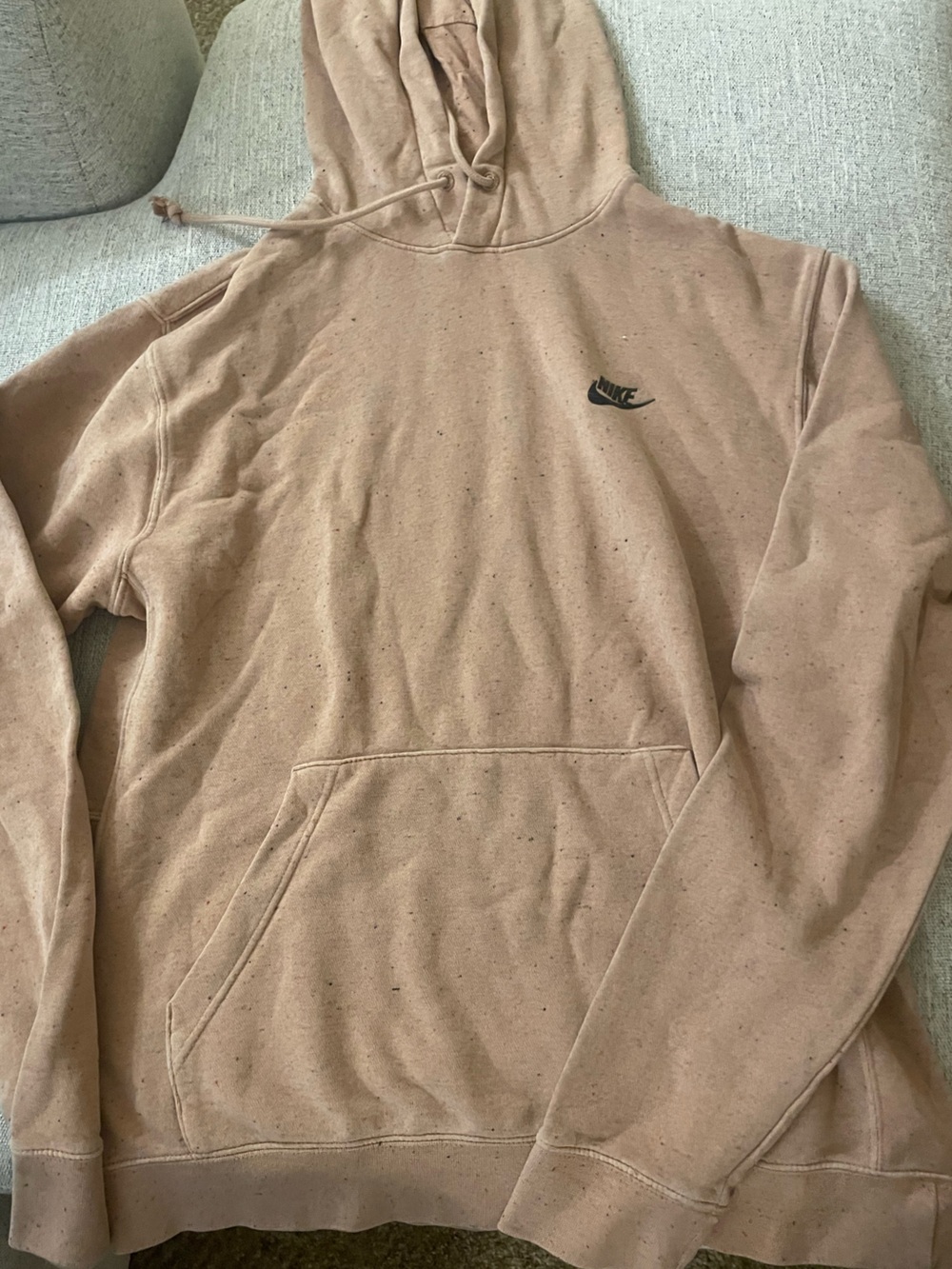 Nike Men’s Tan Speckled Pullover Hoodie - Nike